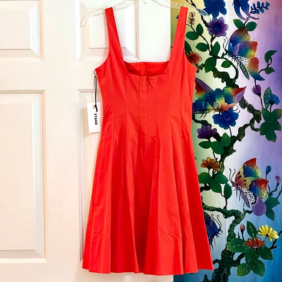 NWT Staud Wells Mini Dress Cayenne - Picture 13 of 16